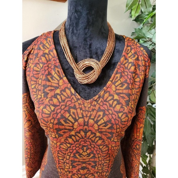 Cato Women's Polyester V-Neck Cold Shoulder Sleeve Knee Length Dress Size Medium - Picture 2 of 11